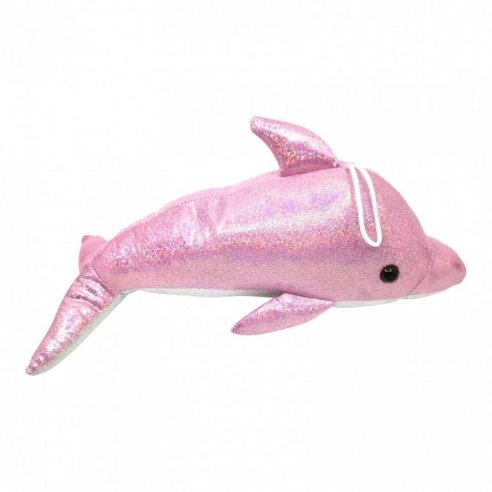 Jucarie de plus cu detalii brodate, delfin Marea Neagra, 50 cm, roz [2]