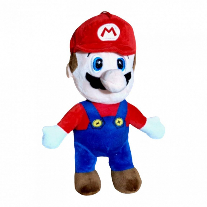 Jucarie de plus cu detalii brodate, muzicala, posibilitate de agatare, Mario/Luigi, 28 cm [2]