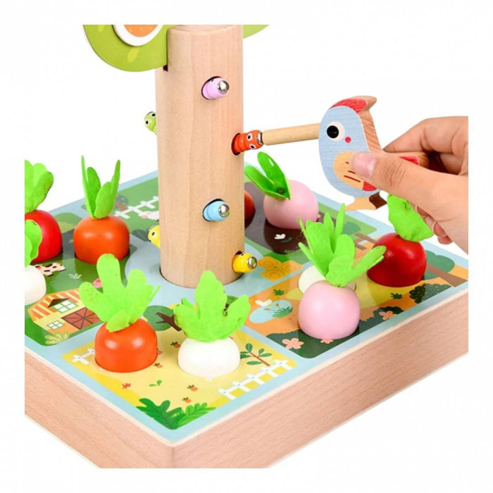 Jucarie educativa din lemn, gradina fermecata cu legume si copac magnetic [3]