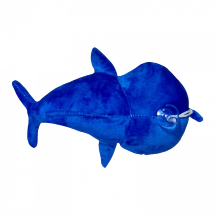 Jucarie din plus, baby shark, rechin cu detalii brodate, 27 cm, albastru [2]