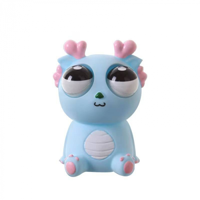 Jucarie interactiva, dragon amuzant cu ochi mobili, pop-up, antistres, albastru [2]