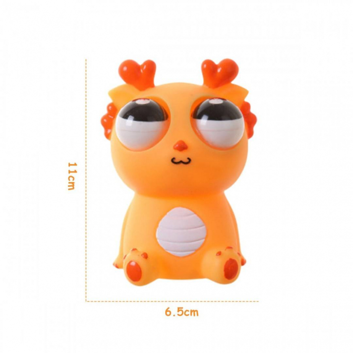 Jucarie interactiva, dragon amuzant cu ochi mobili, pop-up, antistres, portocaliu [2]