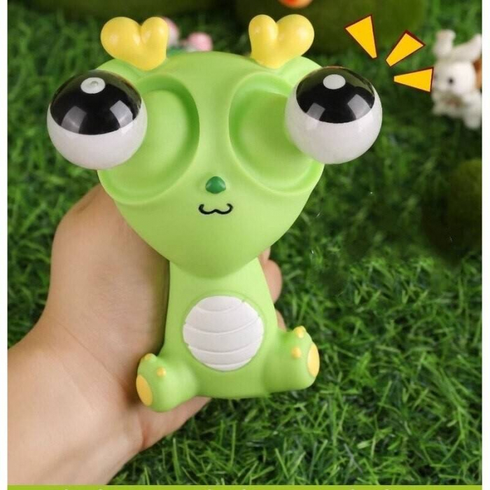 Jucarie interactiva, dragon amuzant cu ochi mobili, pop-up, antistres, verde [2]