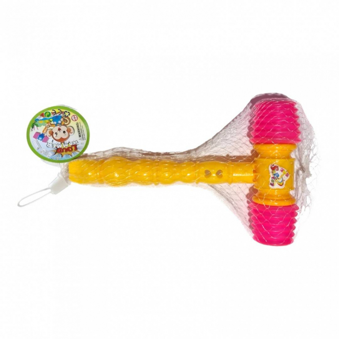 jucarie interactiva pentru copii, ciocan cu sunete si fluier, 23 cm [2]