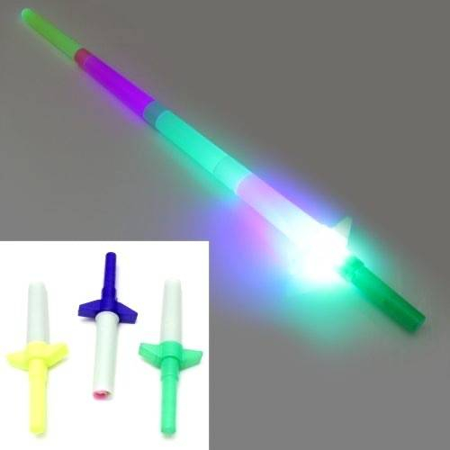 Jucarie sabie laser telescopica cu LED-uri, Model Galactic Star, 65 cm, galben [3]