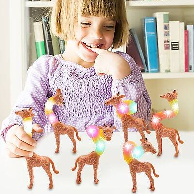 Jucarie senzoriala antistres, Girafa cu gat telescopic, lumini, 11x12 cm [4]