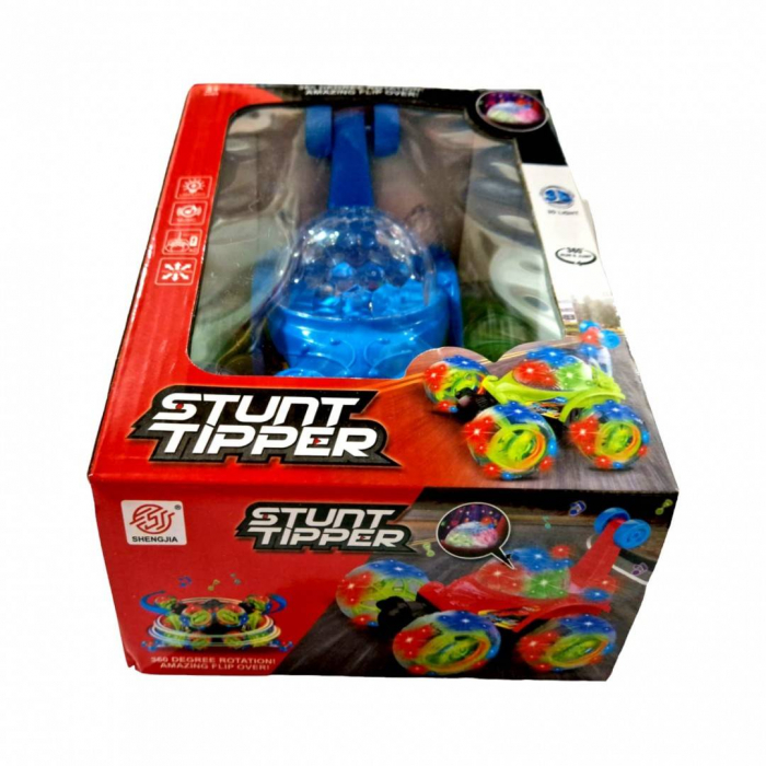 masina de cascadorii cu telecomanda, acumulator inclus, rotatii, lumini si sunete, mixt [3]