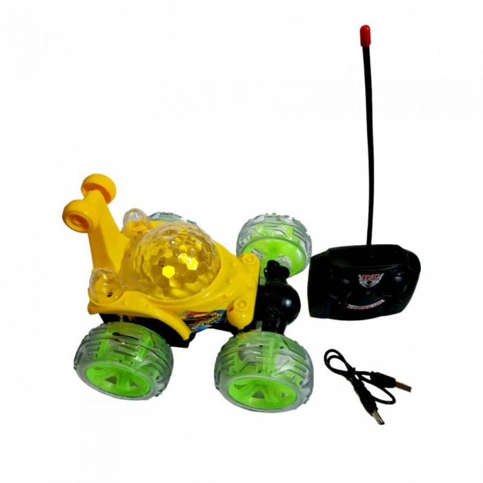 masina de cascadorii cu telecomanda, acumulator inclus, rotatii, lumini si sunete, mixt [6]