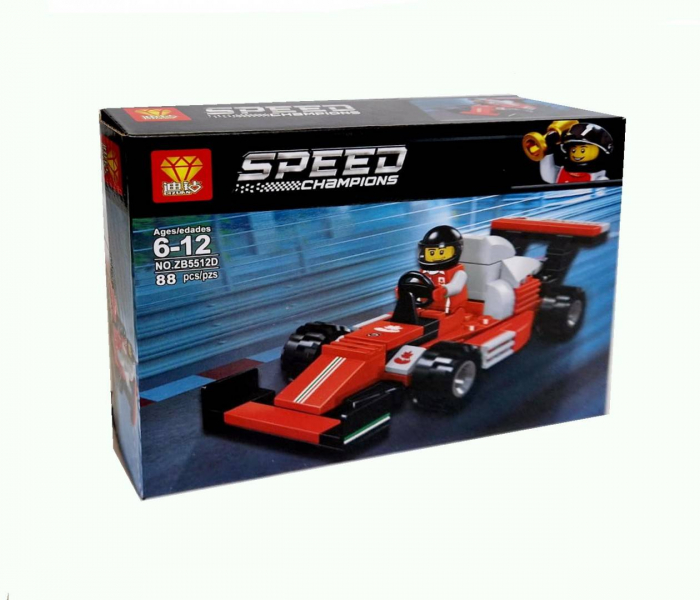 masina de curse rosie cu un omulet demontabil, 91 piese [2]