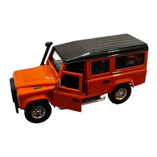 masina metalica de teren, macheta cu doua portiere care se deschid, pull back, SUV, 1:32, portocaliu [2]