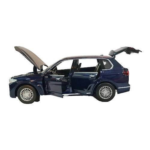 Masina metalica , macheta cu 6 usi care se deschid, pull back, lumini si sunete, baterii incluse, 1:32, rosu/albastru/alb [5]