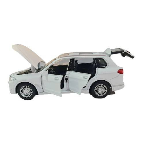 Masina metalica , macheta cu 6 usi care se deschid, pull back, lumini si sunete, baterii incluse, 1:32, rosu/albastru/alb [2]