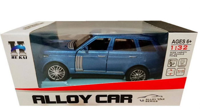 Masina metalica, macheta cu usi care se deschid, lumini si sunete de motor, 1:32, SUV albastru/alb/rosu/negru [6]