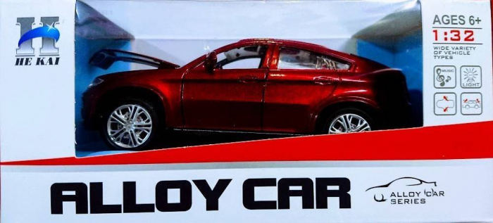 Masina metalica , macheta cu usi care se deschid, pull back, lumini si sunete, baterii incluse,1:32, rosu/alb/negru [9]