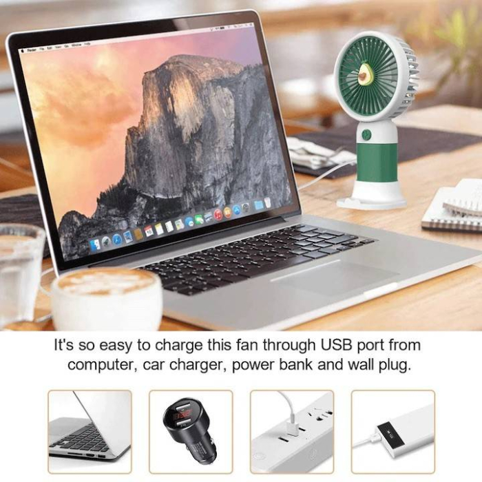 Mini Ventilator Portabil cu Suport Telefon | Motor Brushless, 15cm [4]