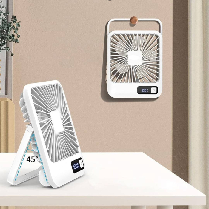 Mini Ventilator Portabil Cu Ecran LCD, alb, 14x17x4 cm [4]