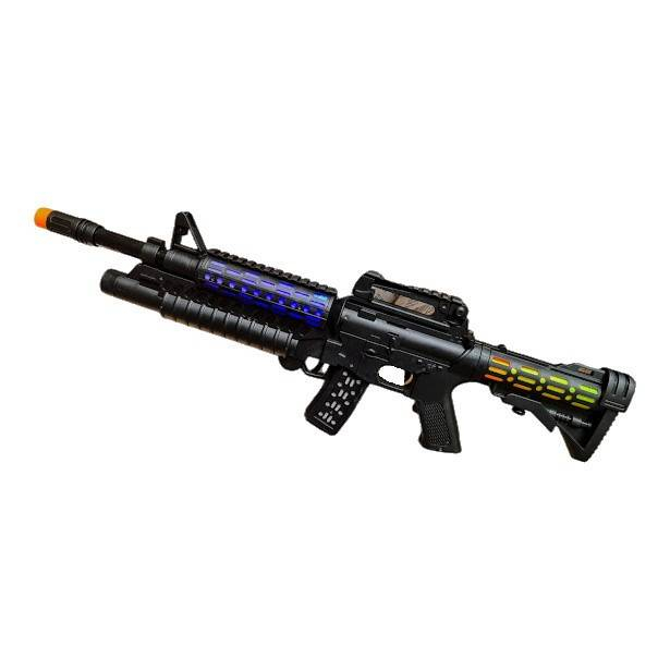 mitraliera de jucarie cu lumina de urmarire, Victory Gun, sunete, negru, 62 cm [3]