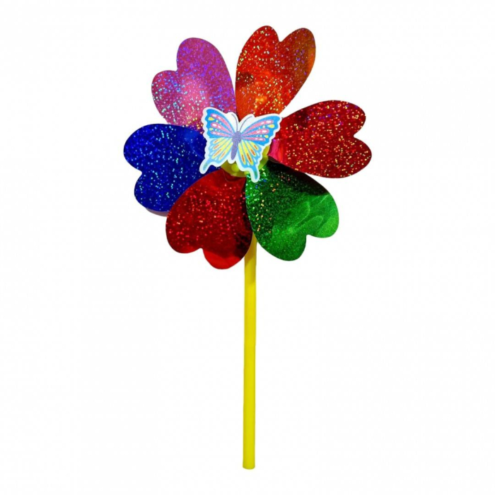 morisca de vant cu sclipici, fluturas, diametru 21 cm [2]