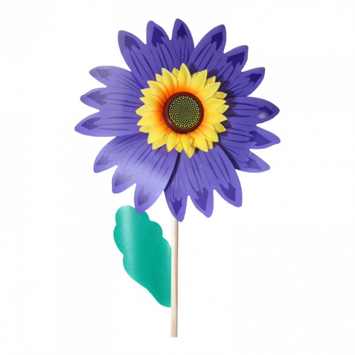 Morisca de vant Floarea Soarelui cu coada din lemn, diametru 40 cm [6]
