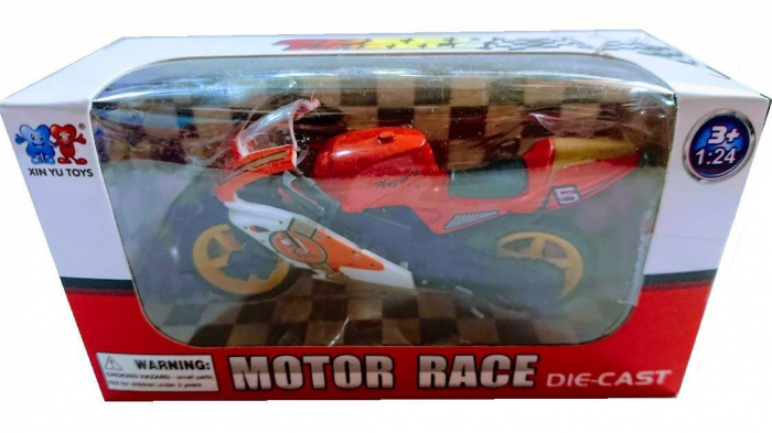 Motocicleta metalica cu cric, galbena/rosie/neagra/mov/portocalie [10]