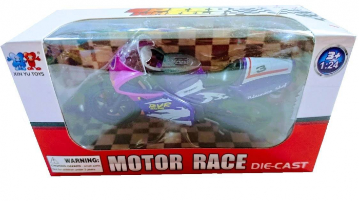 Motocicleta metalica cu cric, galbena/rosie/neagra/mov/portocalie [4]