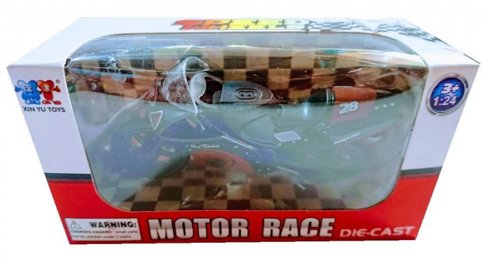 Motocicleta metalica cu cric, galbena/rosie/neagra/mov/portocalie [6]