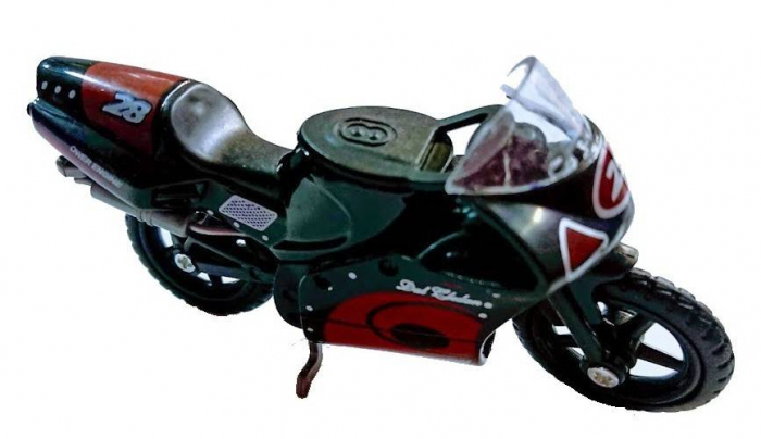 Motocicleta metalica cu cric, galbena/rosie/neagra/mov/portocalie [5]