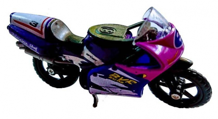 Motocicleta metalica cu cric, galbena/rosie/neagra/mov/portocalie [3]