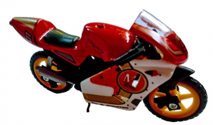 Motocicleta metalica cu cric, galbena/rosie/neagra/mov/portocalie [9]