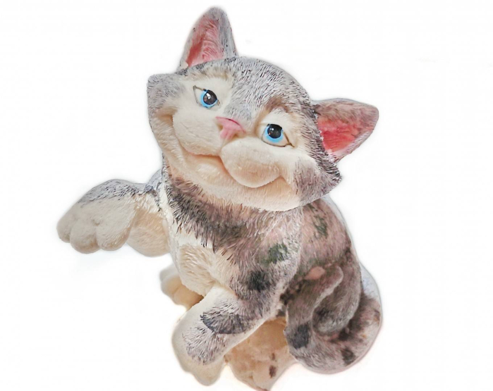 ornament din rasina pictat manual , decoratiune pentru gradina, terasa, gazon, pisica [2]