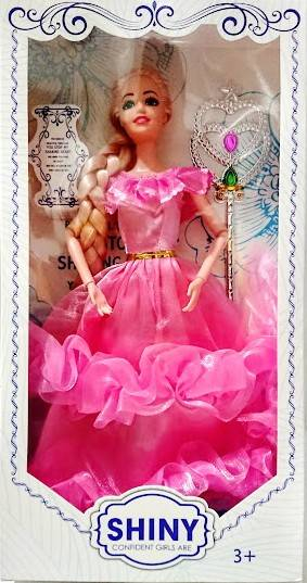 papusa eleganta cu articulatii, par lung strans in coada, 30 cm [2]