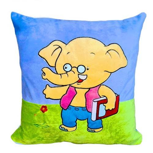 Set 2 perne decorative, soarece / elefant, 35x35 cm, albastru [2]