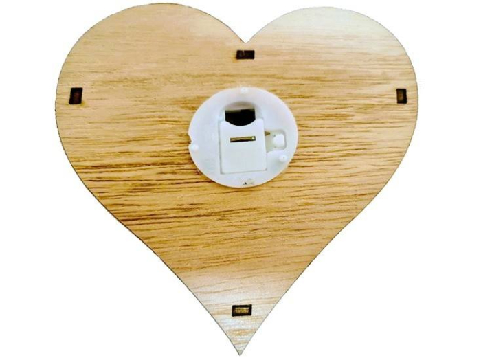 decoratiune din lemn cu agatatoare, peisaj primavara pictat manual, inima, lumini, baterii incluse, 12 cm- Copie [3]