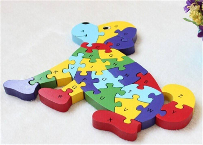 Puzzle din lemn cu litere si cifre, catel, 25 cm [3]