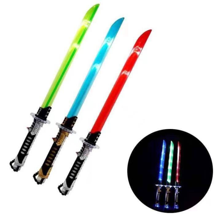 Sabie Katana de jucarie cu lumini si sunete pentru micii Samurai si Ninja, 77 cm, verde [2]