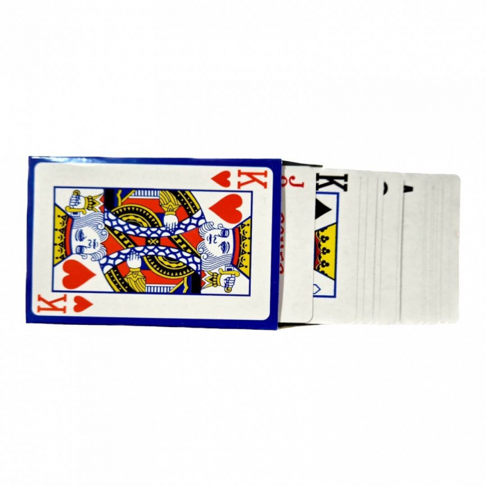 Set 10 carti de joc model clasic, 54 buc, plastifiate, rosu / albastru [5]