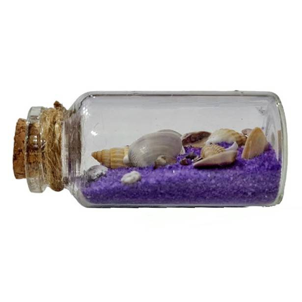 Decoratiune magnetica, sticla cu scoici si nisip, 6 cm [4]