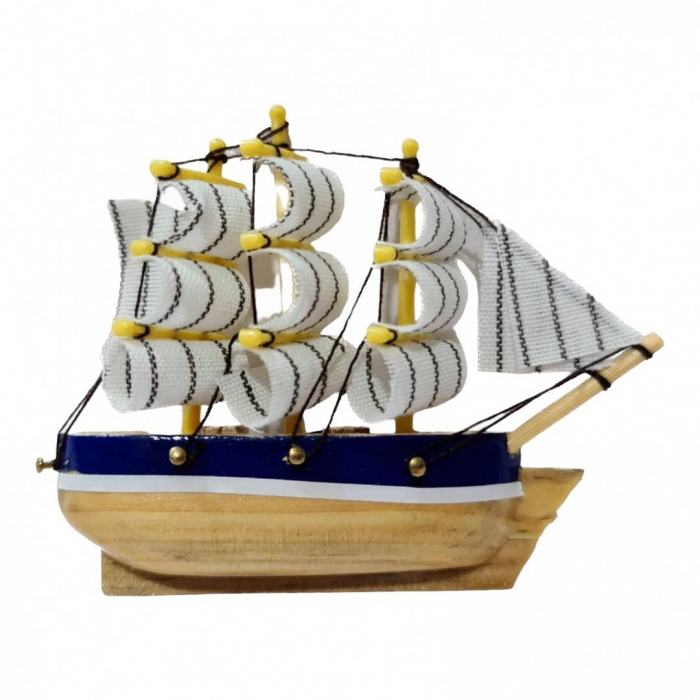 Magnet decorativ pentru frigider, corabie lemn, marturie pentru botez [3]