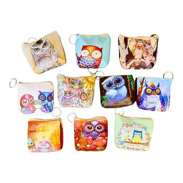 set 12 breloc portofel, imprimeu bufnita, 9x10 cm [2]