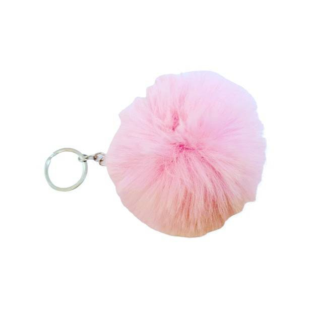set 12 brelocuri, puf din blana artificiala, culori diferite, 9 cm [2]