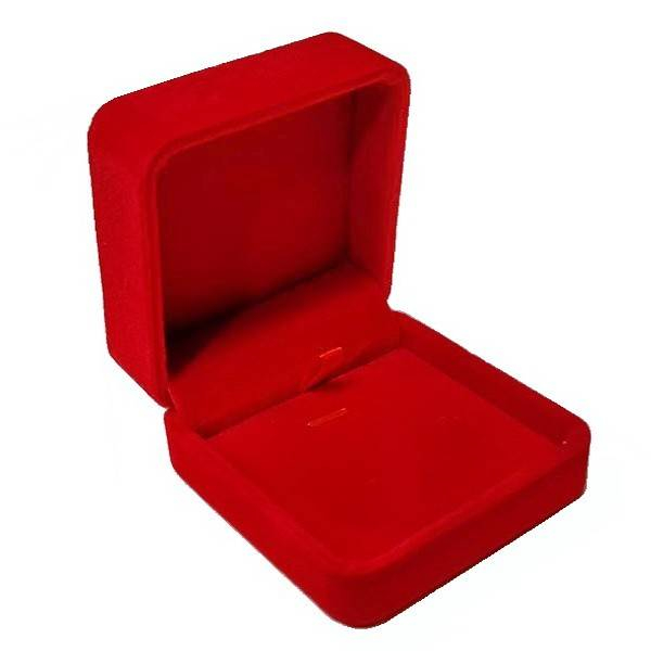 cutie din catifea rosie pentru bijuterii, suport reglabil cu clema metalica de prindere, rosu, 7x7x4 cm [2]