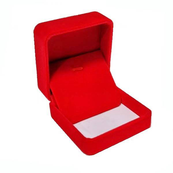 cutie din catifea rosie pentru bijuterii, suport reglabil cu clema metalica de prindere, rosu, 7x7x4 cm [3]