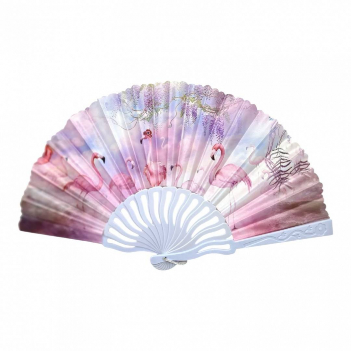 Set 12 evantaie din plastic si material textil, pliabil, model flamingo [2]