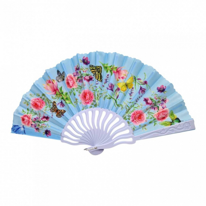 Set 12 evantaie din plastic si material textil, pliabil, model floral [2]