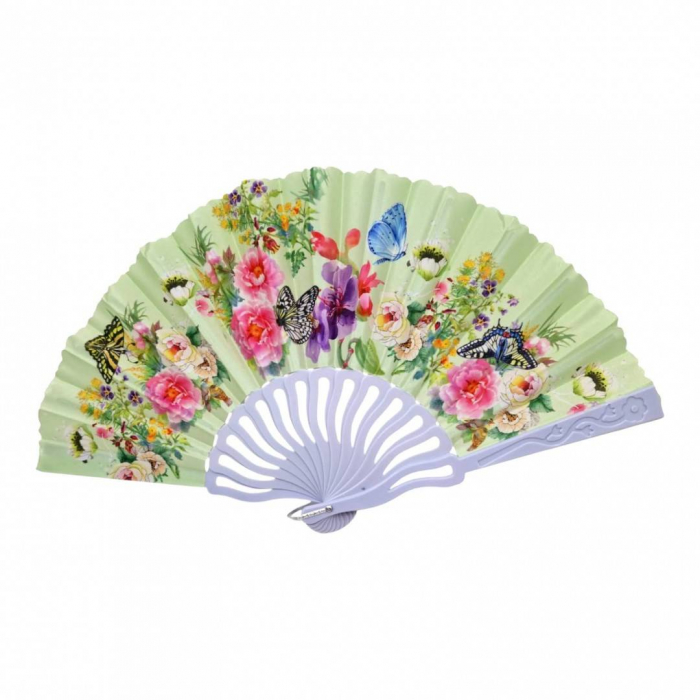 Set 12 evantaie din plastic si material textil, pliabil, model floral [6]