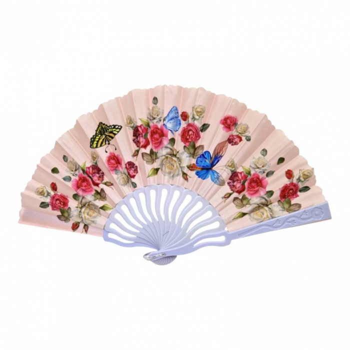 Set 12 evantaie din plastic si material textil, pliabil, model floral [3]