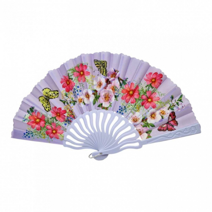 Set 12 evantaie din plastic si material textil, pliabil, model floral [4]