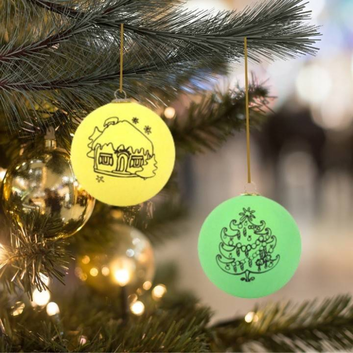 Set 4 globuri de Craciun pentru colorat, creeaza-ti propriile decoratiuni magice [5]