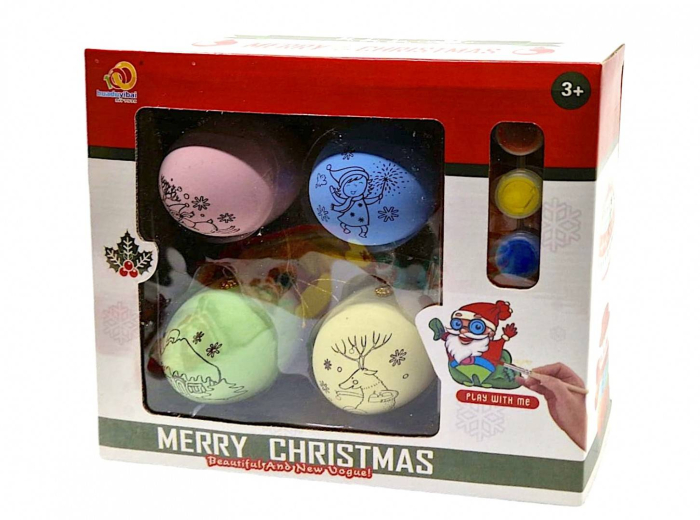 Set 4 globuri de Craciun pentru colorat, creeaza-ti propriile decoratiuni magice [6]