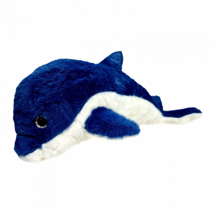Jucarie din plus, delfin cu ochi sidefati, 32 cm, albastru [3]